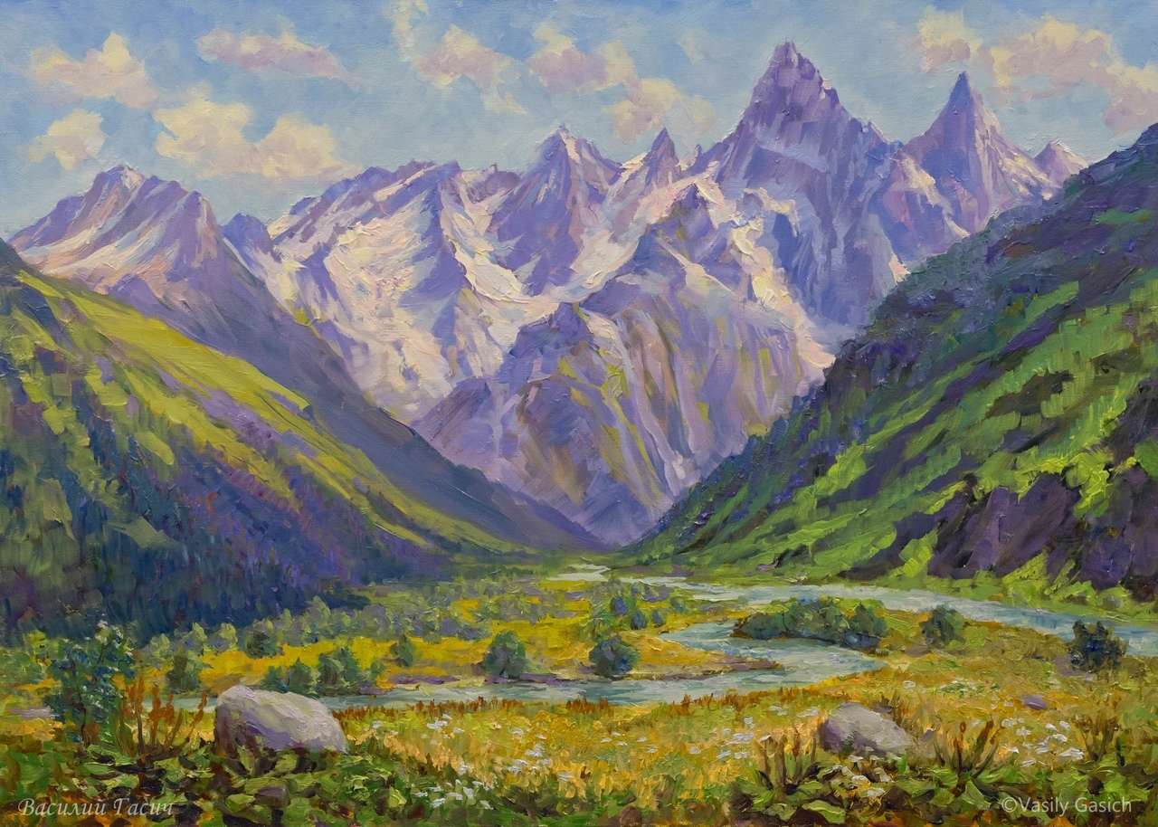 На выставке сосновоборского художника Василия Гасича можно увидеть горы Норвегии, Крыма, Кавказа и Памира