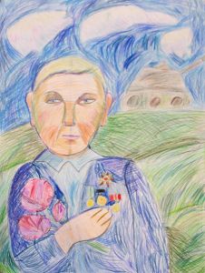 Портрет прадедушки написала  Маша Волынина, ученица 1 класса школы искусств
