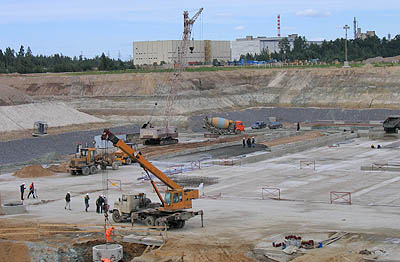Котлован энергоблока ЛАЭС-2: земляные работы завершены, началась укладка бетона (Фото Ю. Викториновича)