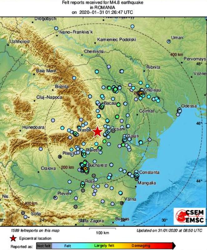 «Короткое, но сильное» - ночью в Румынии произошло землетрясение