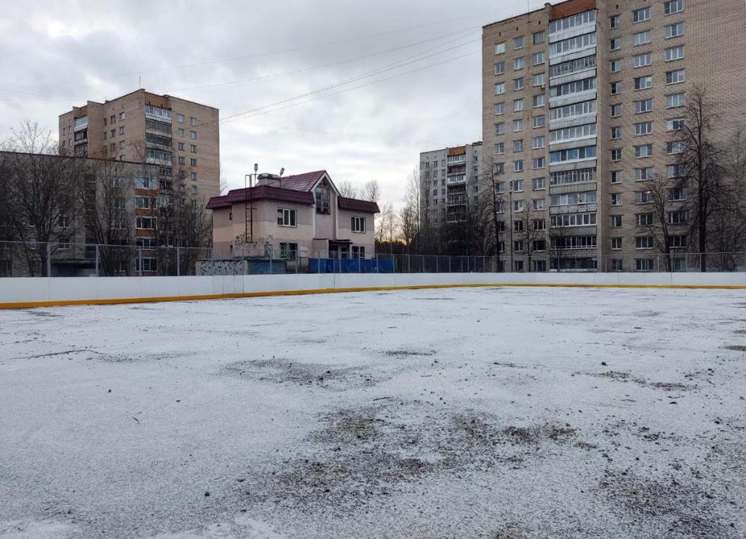 В Сосновом Бору начинают заливать каток «на коробке»