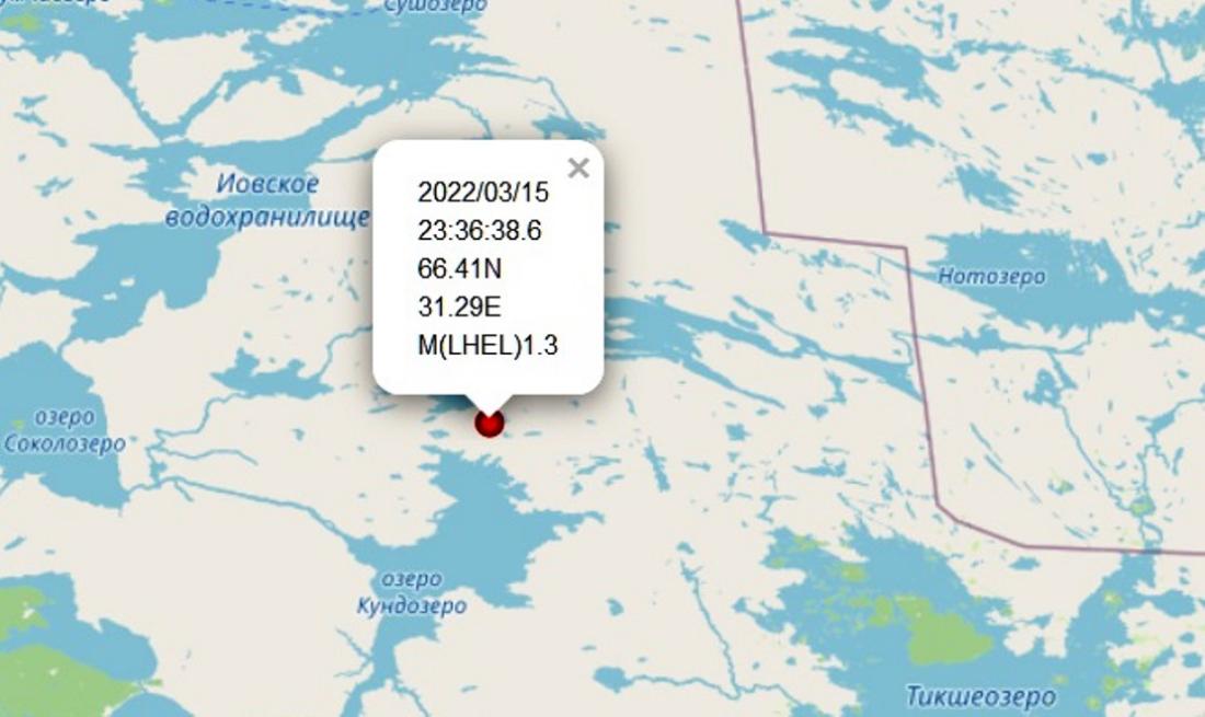 На севере Карелии зафиксировано слабое землетрясение