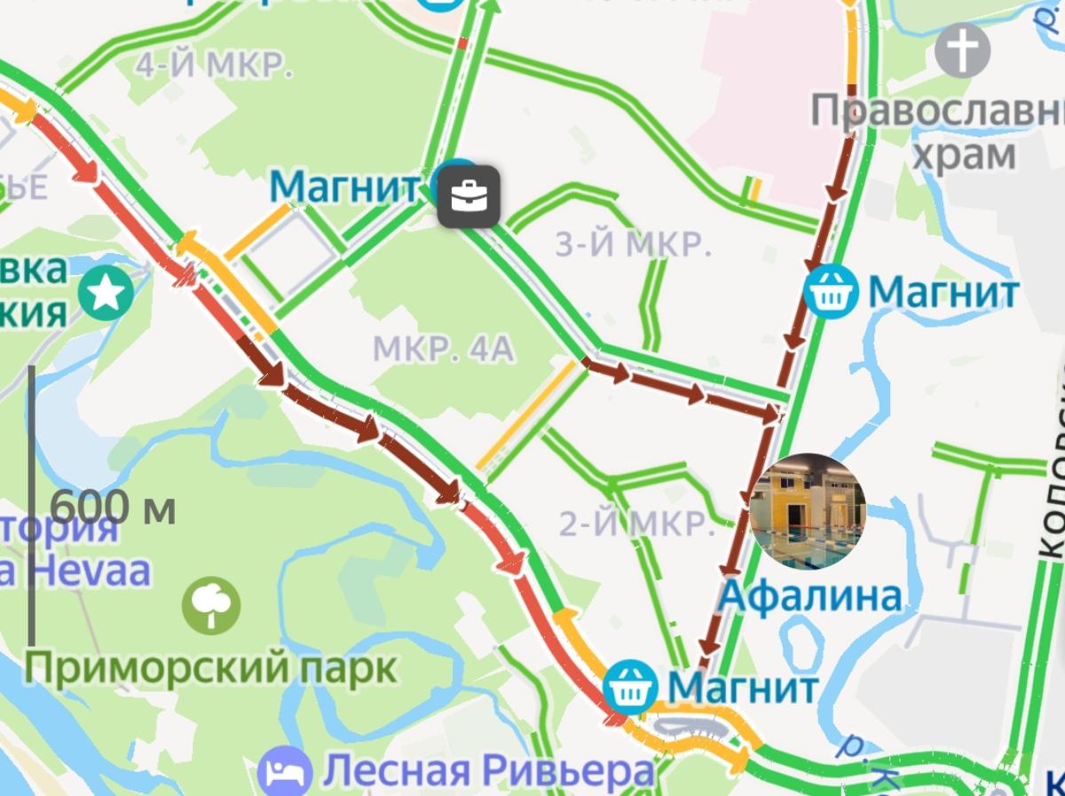 Сосновый Бор встал в многокилометровые пробки 28 января 