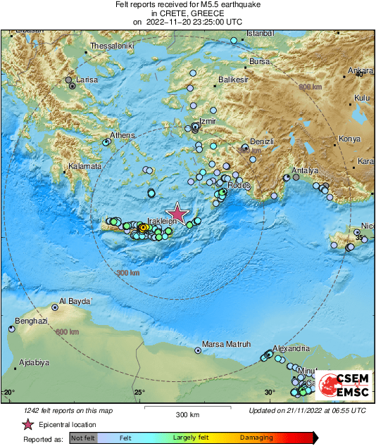 Сильная тряска и грохот: На Крите произошло сильное землетрясение