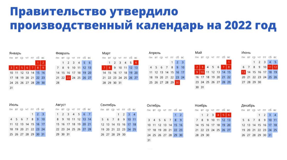Названы точные даты праздничных выходных дней 2022 года в России
