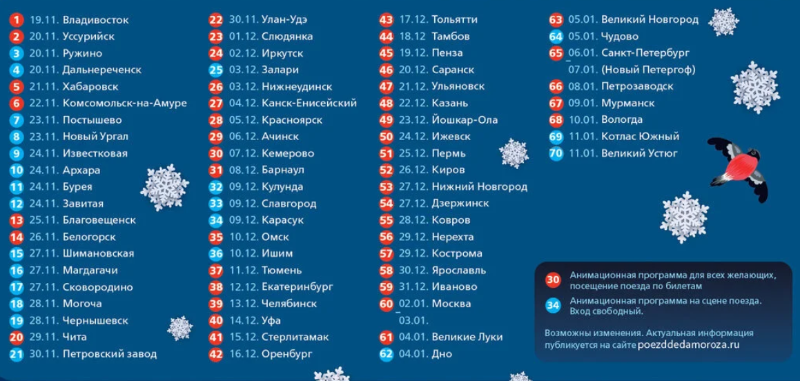 Скриншот с сайта https://poezddedamoroza.ru/