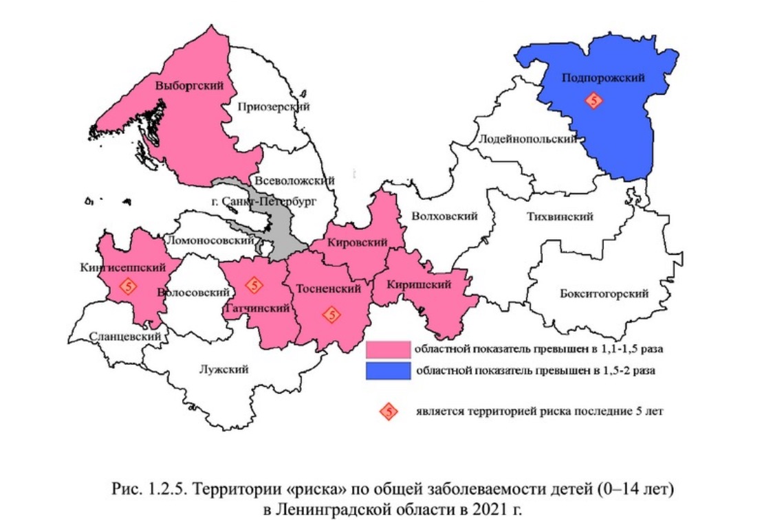 Названы «территории риска» по общей заболеваемости детей в Ленобласти
