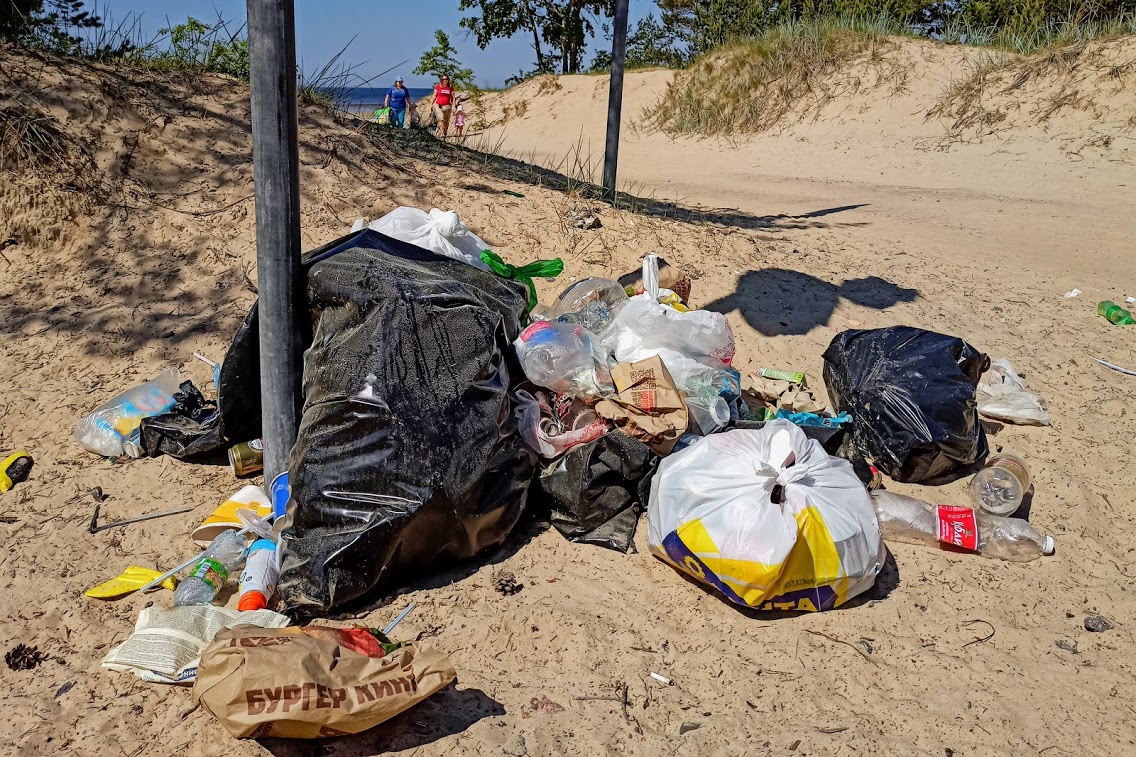 «Друзья, что ж мы делаем-то?». Отдыхающие оставляют кучи мусора на пляжах Соснового Бора