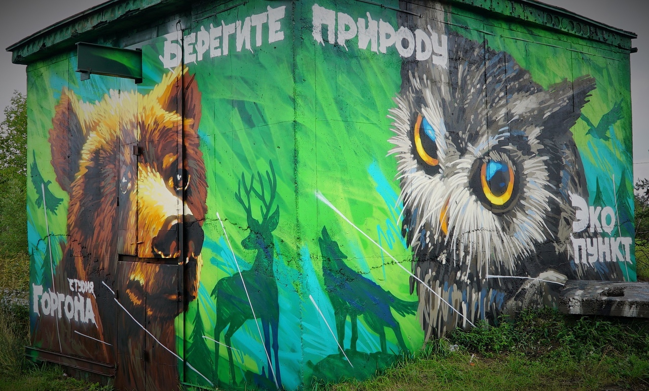 В Сосновом Бору на месте бывшей свалки появилось эко-граффити