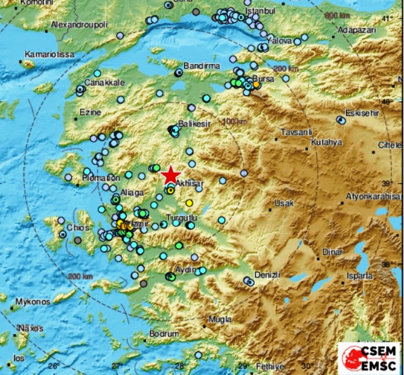 В Западной Турции произошло землетрясение магнитудой 5,0