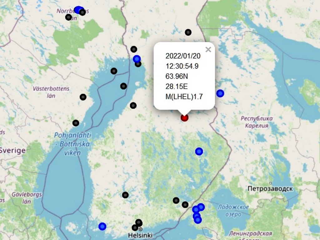 В центре Финляндии зарегистрировали землетрясение 