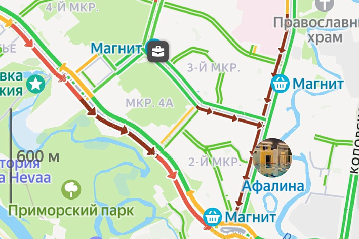 Сосновый Бор встал в многокилометровые пробки 28 января 