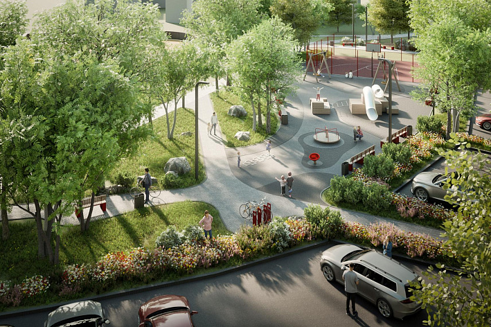 В Сосновом Бору ищут подрядчика на благоустройство двора на Солнечной, 14