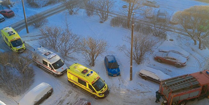 В результате пожара в доме на улице Мира в Сосновом Бору эвакуировали 40 человек